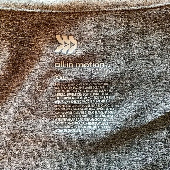 All In Motion Heather Gray Semi-Fit Short Sleeve T-Shirt Women's XXL NEW NWT - Picture 6 of 8